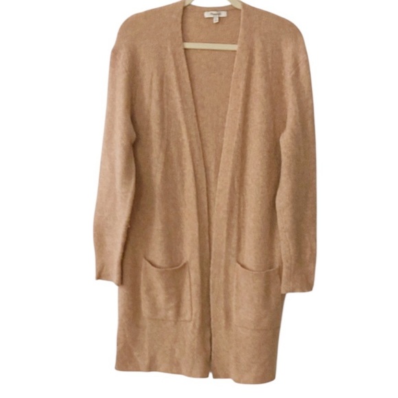 Madewell Kent Open Cardigan Heathered Carnation Pink Size XS Style G9611 MSRP 98 - Picture 3 of 9